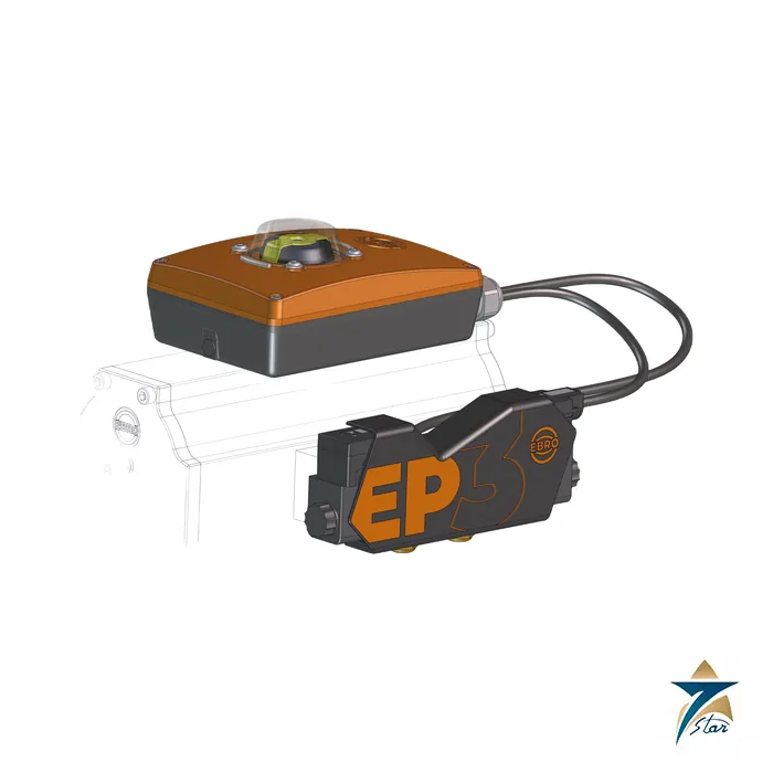 ebro-ep3 EBRO EP3 electro-pneumatic positioner mounted on a part-turn actuator