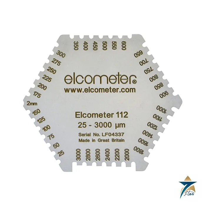 Elcometer 112 hexagonal stainless steel wet film comb
