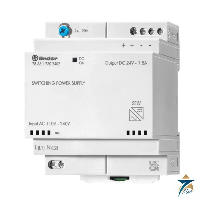 finder-78-36-1-230-2402 Finder 78.36.1.230.2402 24 V 36 W modular power supply