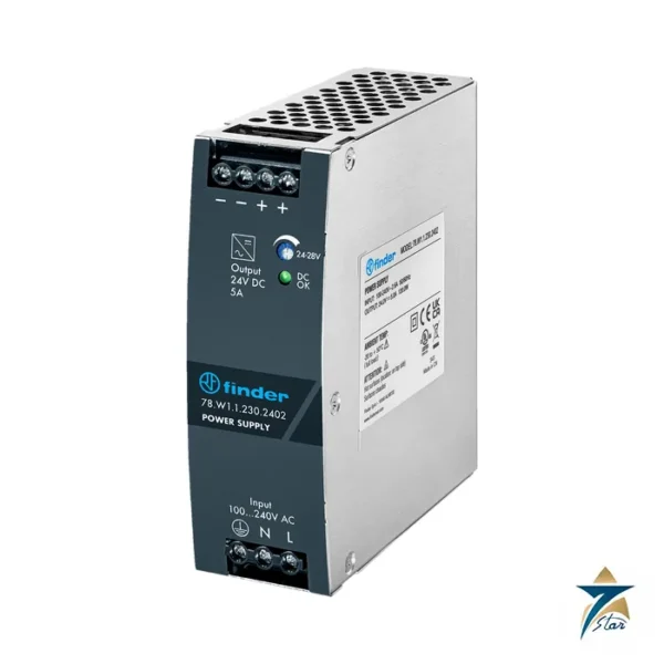 Finder 78.W1.1.230.2402 24 V 120 W DIN rail power supply