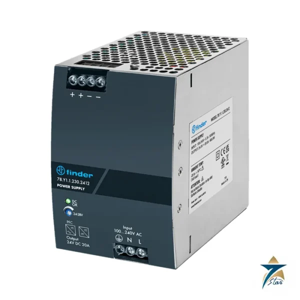 Finder 78.Y1.1.230.2412 24 V 480 W single-phase power supply