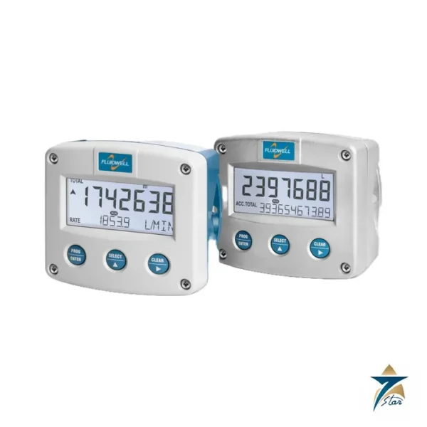 Fluidwell F110 flow rate indicator totalizer in GRP and aluminium enclosures