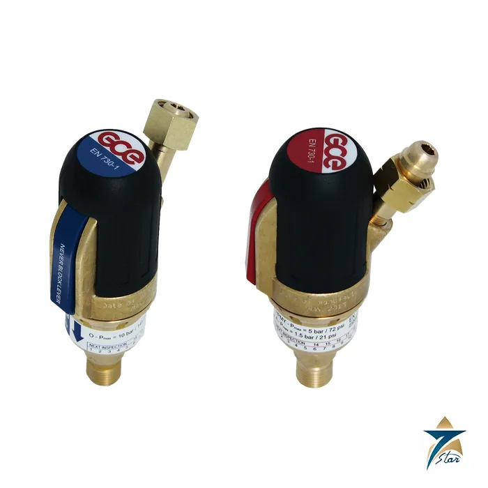 GCE SAFE-GUARD-5 flashback arrestors for oxygen and fuel gas GCE SAFE-GUARD-5 flashback arrestors for oxygen and fuel gas