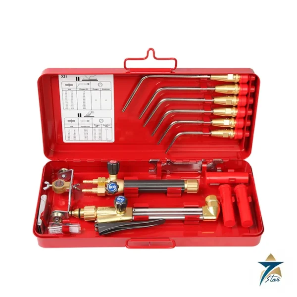 GCE X21 Original 0767937 cutting and welding set in red metal case