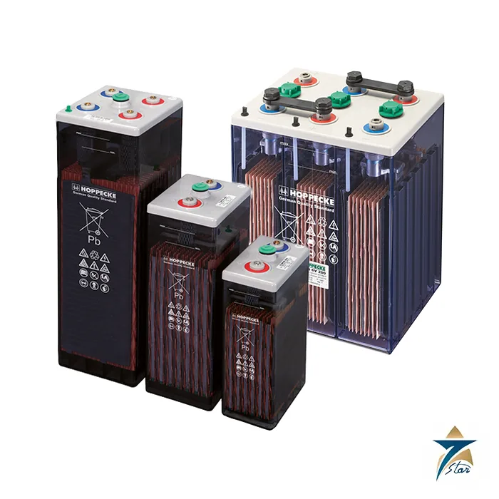 grid-power-v-m-2-900-hp HOPPECKE grid power V M OSP.HC vented lead-acid cells family photo (2-900 is one type of the range)
