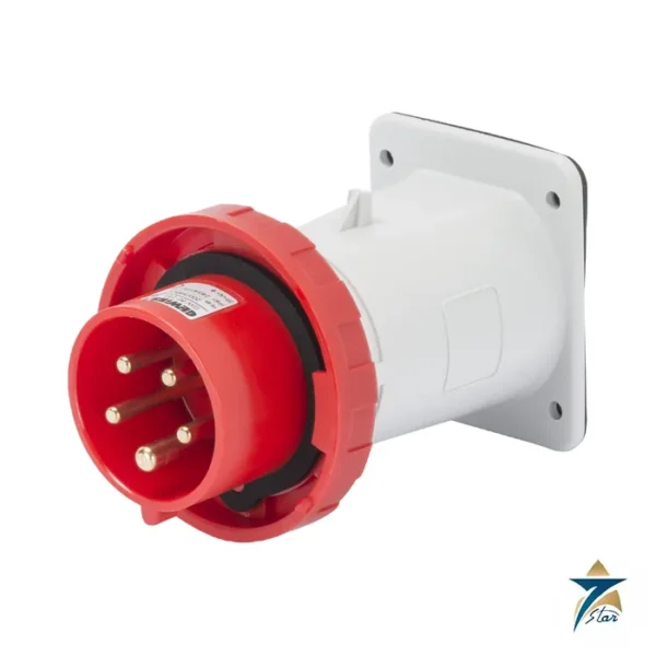 Gewiss GW60241 IEC 309 straight flush mounting inlet 32A 3P+E red