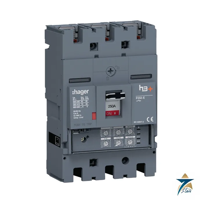 hager-het250jr Hager HET250JR h3+ P250 LSI 3P 250 A moulded case circuit breaker