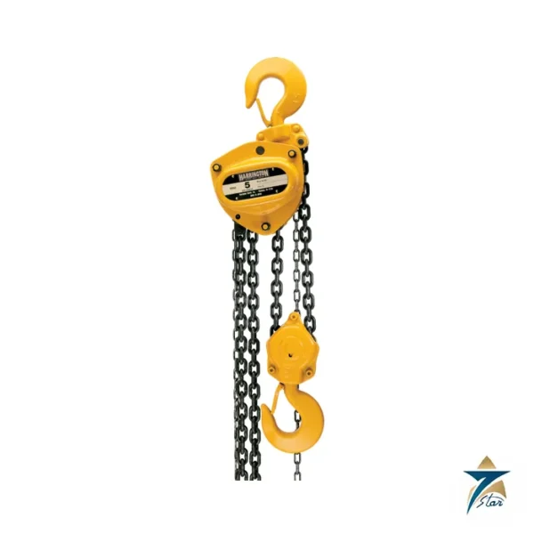 Harrington CB hand chain hoist with load chain and bottom hook