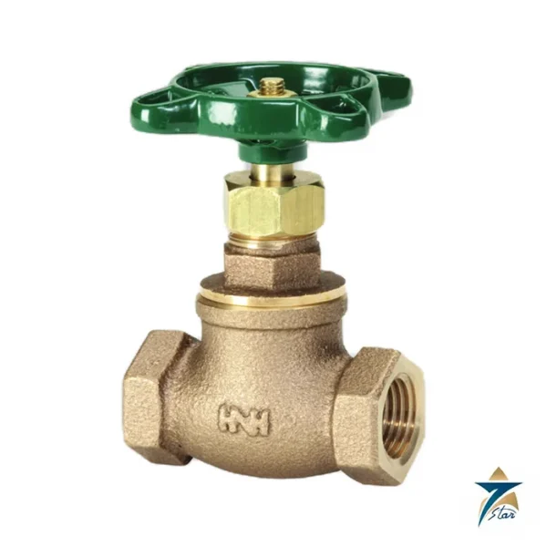 Hattersley Fig. 5N bronze needle globe valve with green handwheel