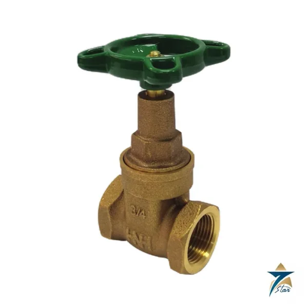 Hattersley Fig. C31 bronze gate valve with green handwheel