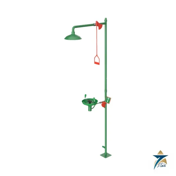 Hughes LAB-18GS/34G floor mounted laboratory safety shower with eye wash