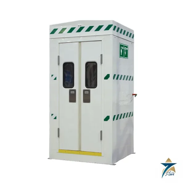 Hughes MPC-H-2GS/11KS polar safety shower in insulated cubicle