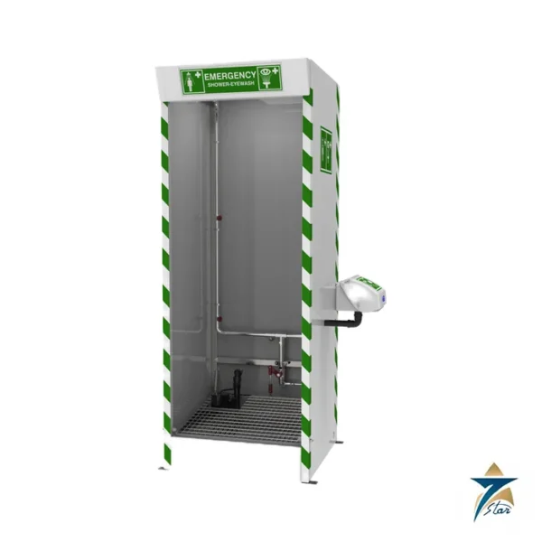 Hughes STD-SD-31K multi-nozzle cubicle safety shower