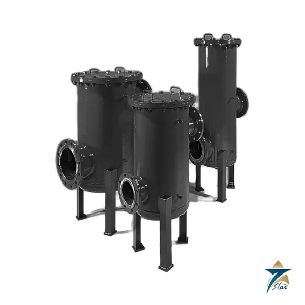 Hydac RFL welded steel inline filter vessels on stands