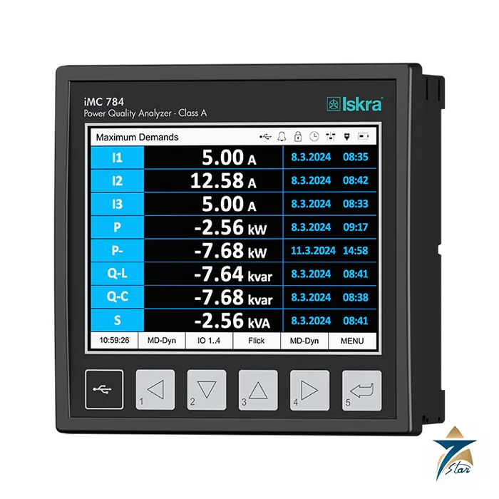 imc784a-is Iskra iMC784A power quality analyzer with colour TFT display (front panel labelled iMC 784 Class A)