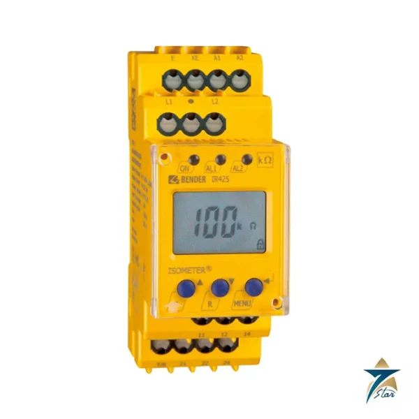 Bender ISOMETER IR425-D4 insulation monitoring device, front view (IR425 family photo)