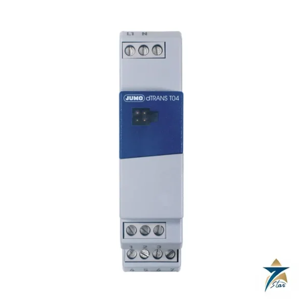 JUMO dTRANS T04 four-wire DIN-rail transmitter