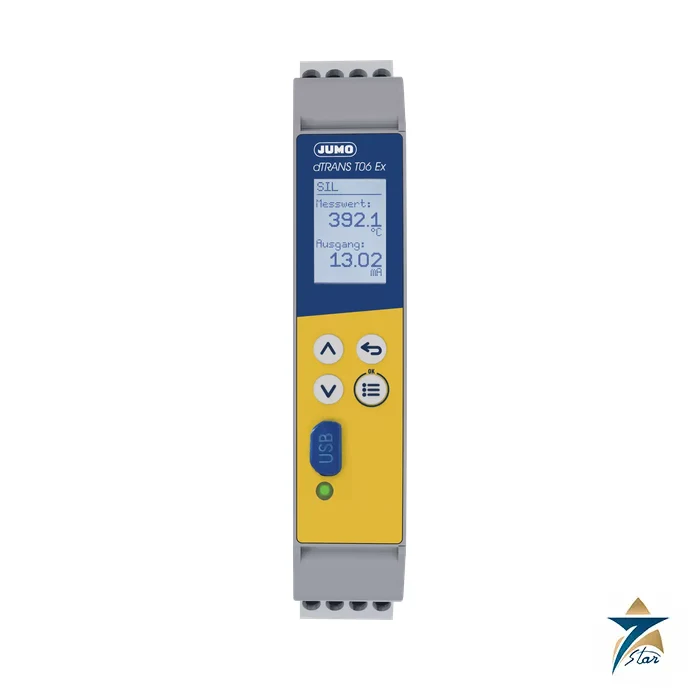 JUMO dTRANS T06 Ex four-wire transmitter with SIL and Ex approval, type 707075