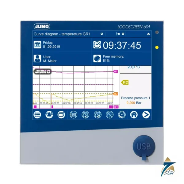 JUMO LOGOSCREEN 601 paperless recorder with touchscreen