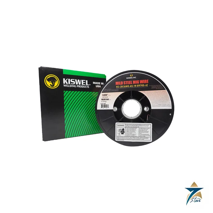 KISWEL KC-28 ER70S-6 Solid MIG Wire KISWEL KC-28 ER70S-6 solid MIG wire spool and box