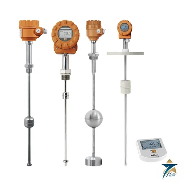 KOBOLD NMB magnetostrictive level transmitters with rigid and flexible probes and display