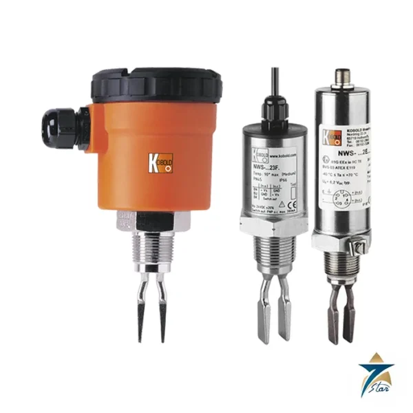 KOBOLD NWS tuning fork liquid level switches with plastic and stainless steel housings