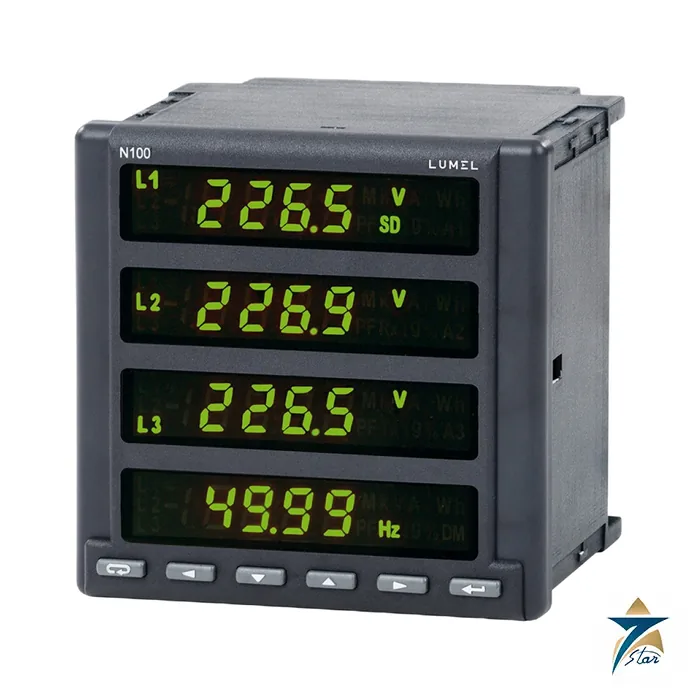 Lumel N100 three-phase power network analyzer with four-line LED display Lumel N100 three-phase power network analyzer with four-line LED display