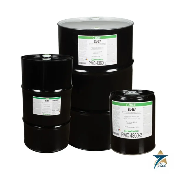 Magnaflux ZL-67 Zyglo Level 3 fluorescent penetrant drums and pail