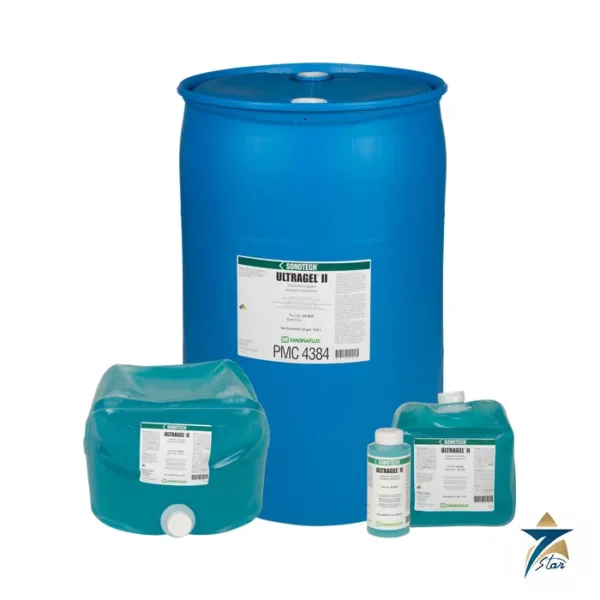Magnaflux Sonotech Ultragel II ultrasonic couplant in bottle, cubitainer and drum packs