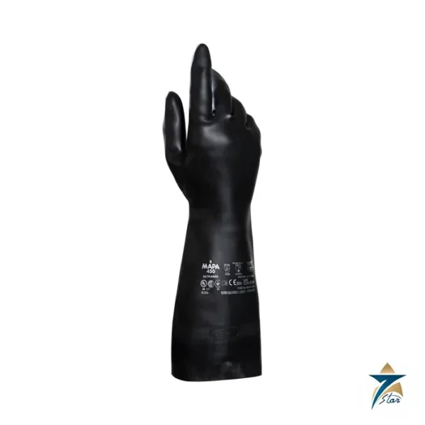 Mapa Professional UltraNeo 450 black long flock-lined neoprene chemical glove