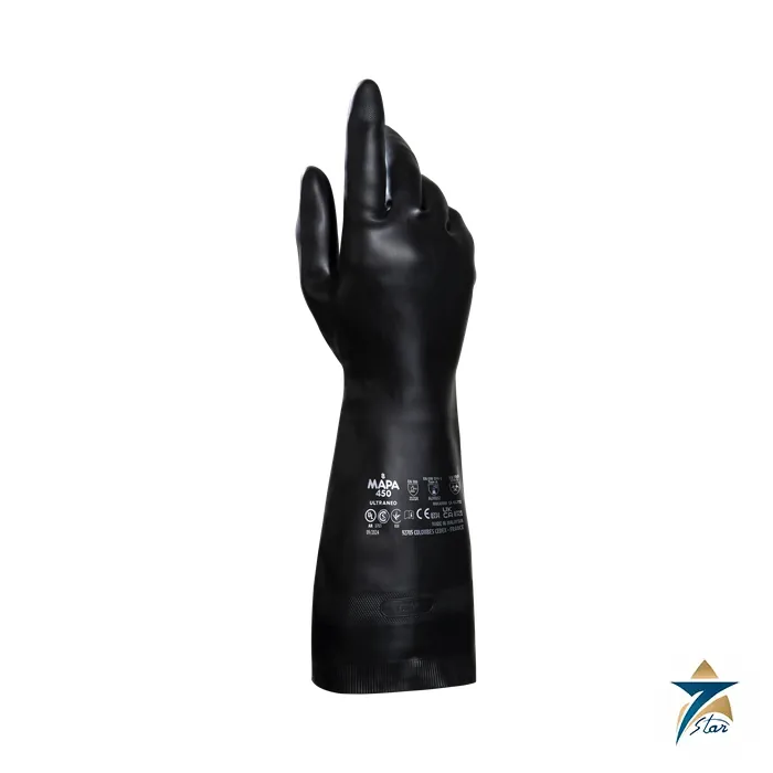 mapa-ultraneo-450 Mapa Professional UltraNeo 450 black long flock-lined neoprene chemical glove