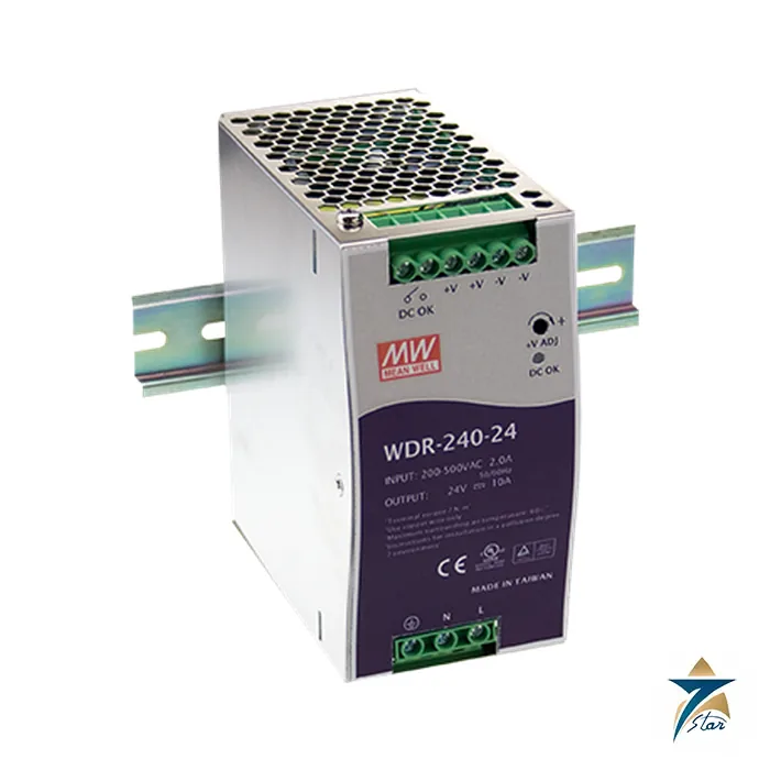 Mean Well WDR-240-24 wide-input DIN rail power supply Mean Well WDR-240-24 wide-input DIN rail power supply