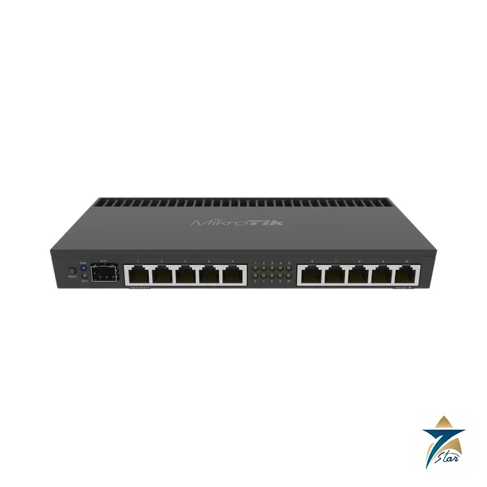 MikroTik RB4011iGS+RM ten-port gigabit router with SFP+ in a 1U case