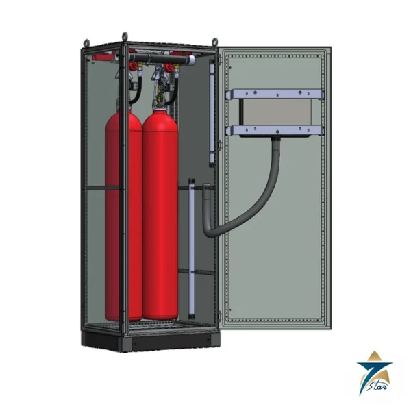 Minimax CO2 compact module cabinet with two carbon dioxide cylinders