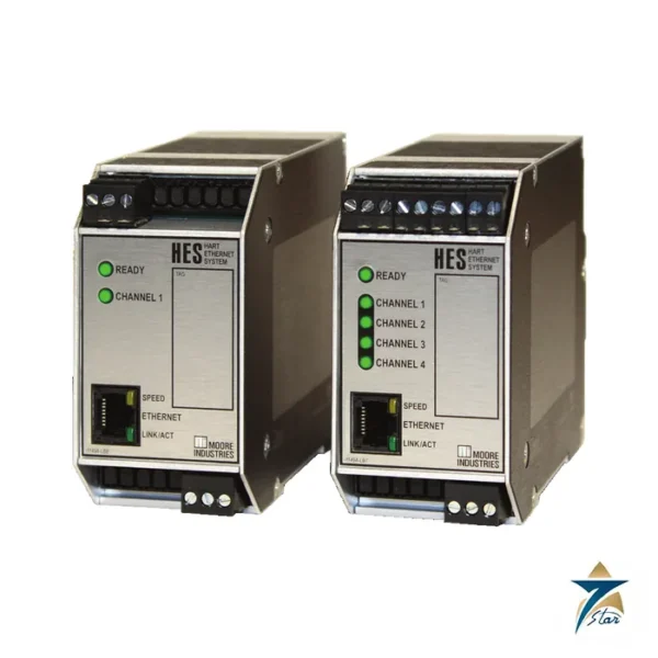 Moore Industries HES HART Ethernet system single and four channel DIN-rail units