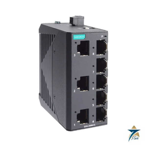 Moxa EDS-2008-EL 8-Port Fast Ethernet Unmanaged Switch, official Moxa image