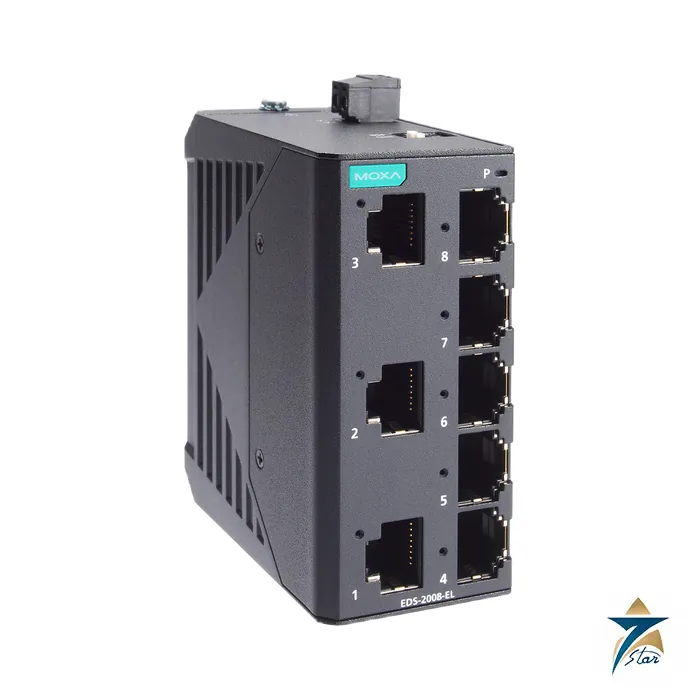 moxa-eds-2008-el Moxa EDS-2008-EL 8-Port Fast Ethernet Unmanaged Switch, official Moxa image