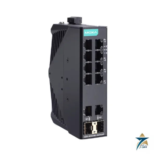 Moxa EDS-2010-ML-2GTXSFP 10-Port Gigabit Unmanaged Switch, official Moxa image