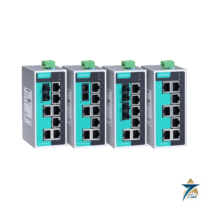 moxa-eds-208a Moxa EDS-208A 8-Port Ethernet Unmanaged Industrial Switch, official Moxa family image