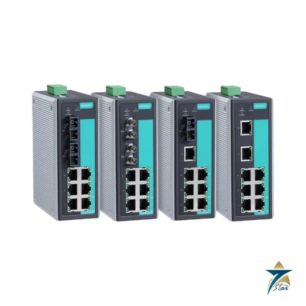 Moxa EDS-308 8-Port Ethernet Unmanaged Switch with Relay Warning, official Moxa family image