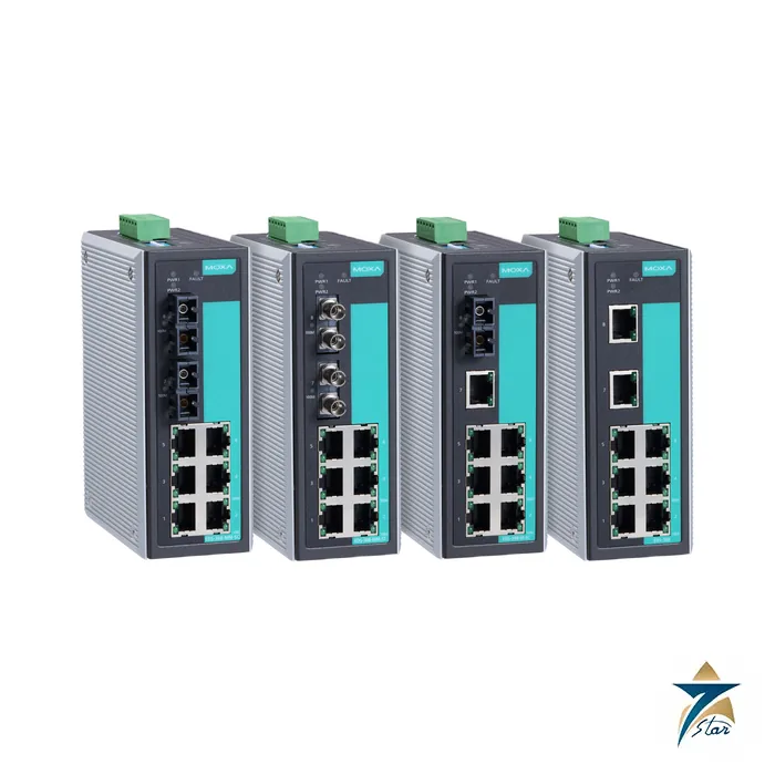 moxa-eds-308 Moxa EDS-308 8-Port Ethernet Unmanaged Switch with Relay Warning, official Moxa family image