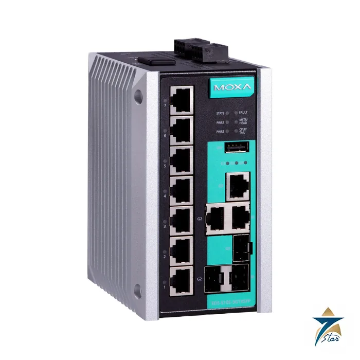 moxa-eds-510e-3gtxsfp Moxa EDS-510E-3GTXSFP 10-port managed Gigabit Ethernet switch