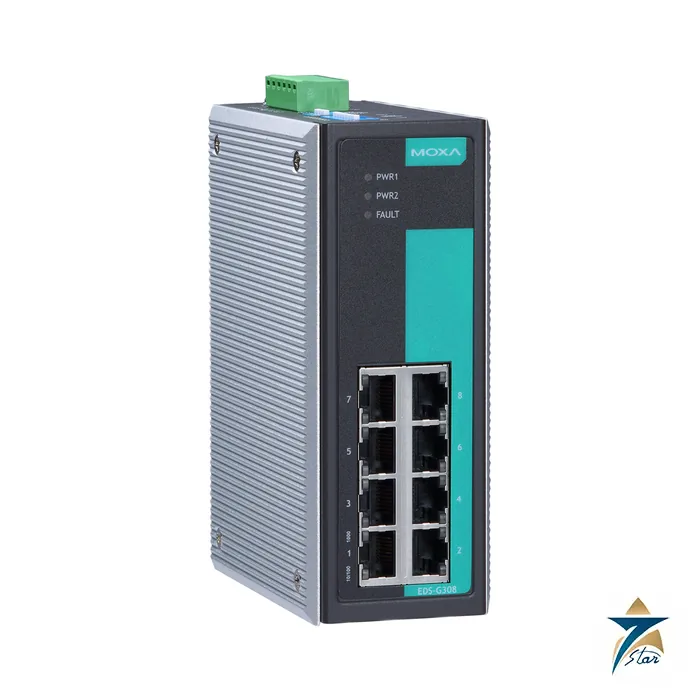 moxa-eds-g308 Moxa EDS-G308 8-port Gigabit unmanaged Ethernet switch