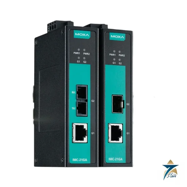 Moxa IMC-21GA Gigabit SFP Media Converter, official Moxa family image