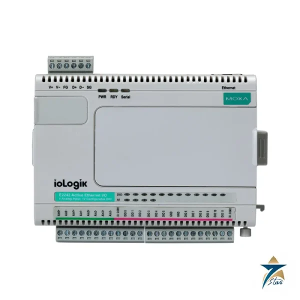 Moxa ioLogik E2210 Ethernet remote I/O with 12 digital inputs and 8 digital outputs