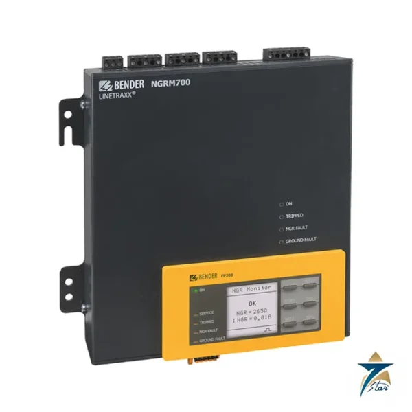 Bender LINETRAXX NGRM700 neutral grounding resistor monitor with FP200 display, front view