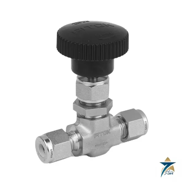 FITOK NGSS-FL4-7-Y panel mount integral bonnet needle valve with 1/4 in. FITOK tube ends