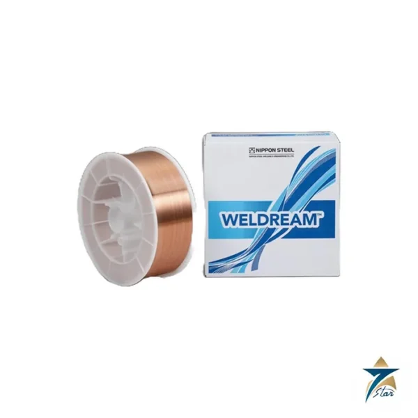 Nippon Steel SF-1 seamless flux-cored wire spool and WELDREAM box