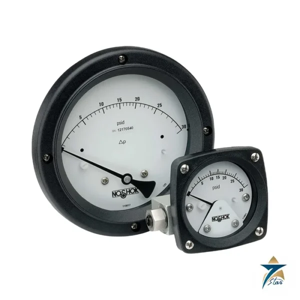 NOSHOK 1000 Series piston differential pressure gauges, 2-1/2 and 4-1/2 inch