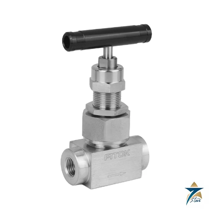 nuss-fns2-7-fk FITOK NUSS-FNS2-7 union bonnet needle valve in 316 stainless steel with 1/8 in. female NPT ends